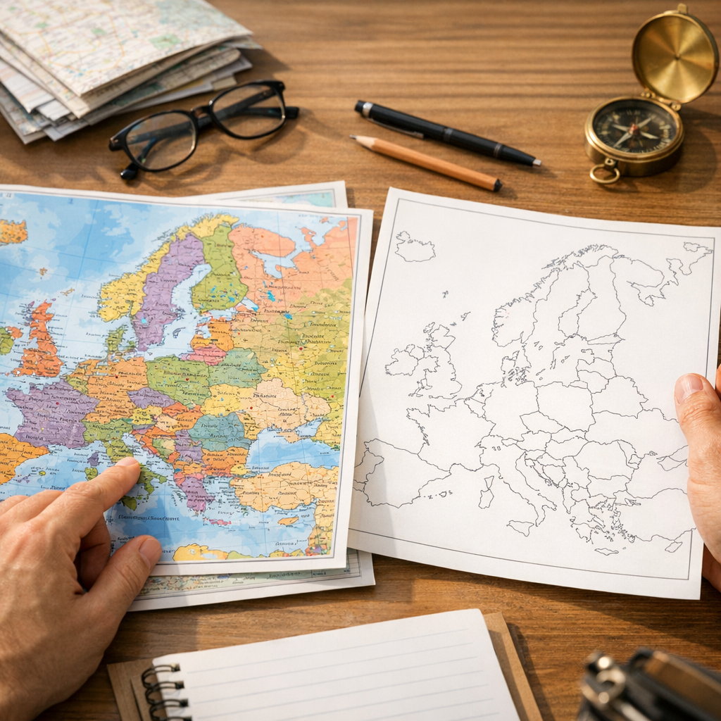 Carte détaillée, carte avec villes ou fond de carte vierge : choisir le bon format