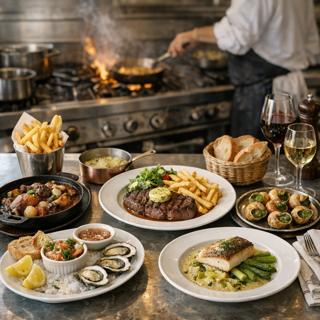 Une cuisine française de brasserie : ce que le menu PDF permet vraiment de voir