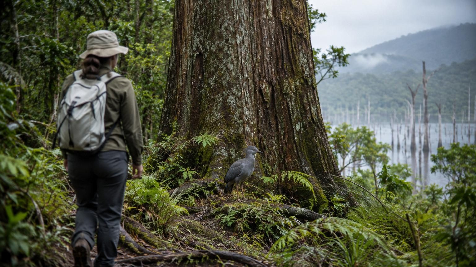 À une heure de Nouméa, ce parc de 22 000 hectares cache une forêt noyée, un kaori millénaire de 40 mètres et 700 cagous