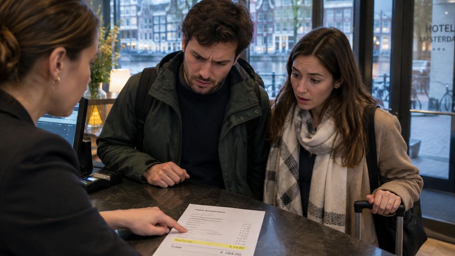 Aux Pays-Bas, Amsterdam veut porter sa taxe de séjour de 12,5 % à 20 % du prix de la nuit d'ici 2030, avec une première hausse à 16 % dès 2027
