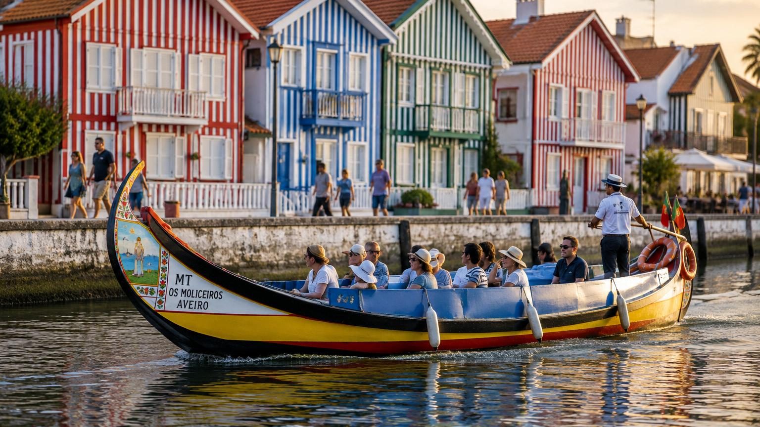 Aveiro, la « Venise du Portugal » à une heure de train de Porto : canaux, bateaux moliceiros colorés et maisons rayées de Costa Nova