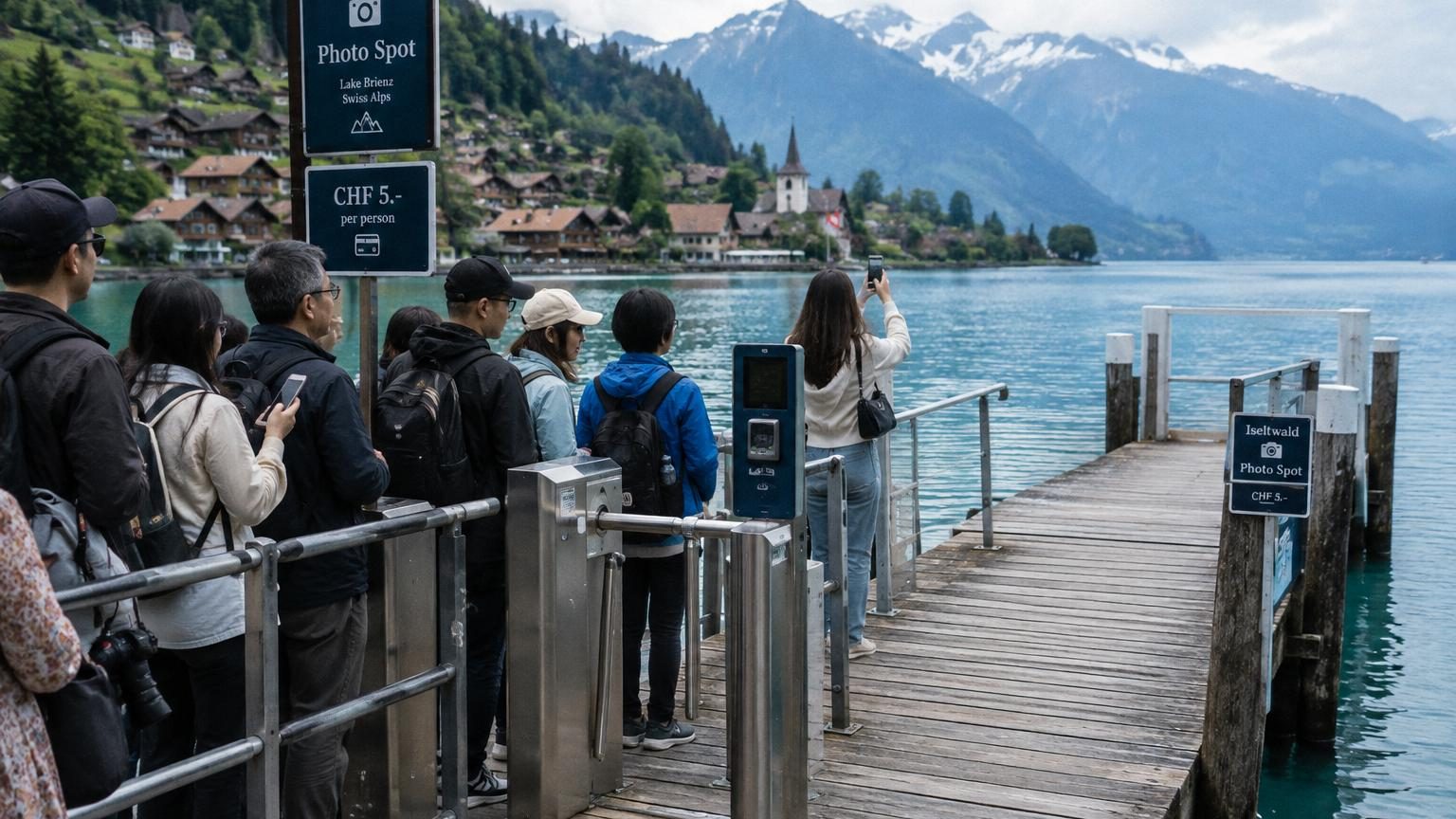 Cette commune suisse fait payer 5 francs le selfie sur son ponton : à Iseltwald comme à Lauterbrunnen, les villages alpins taxent la foule