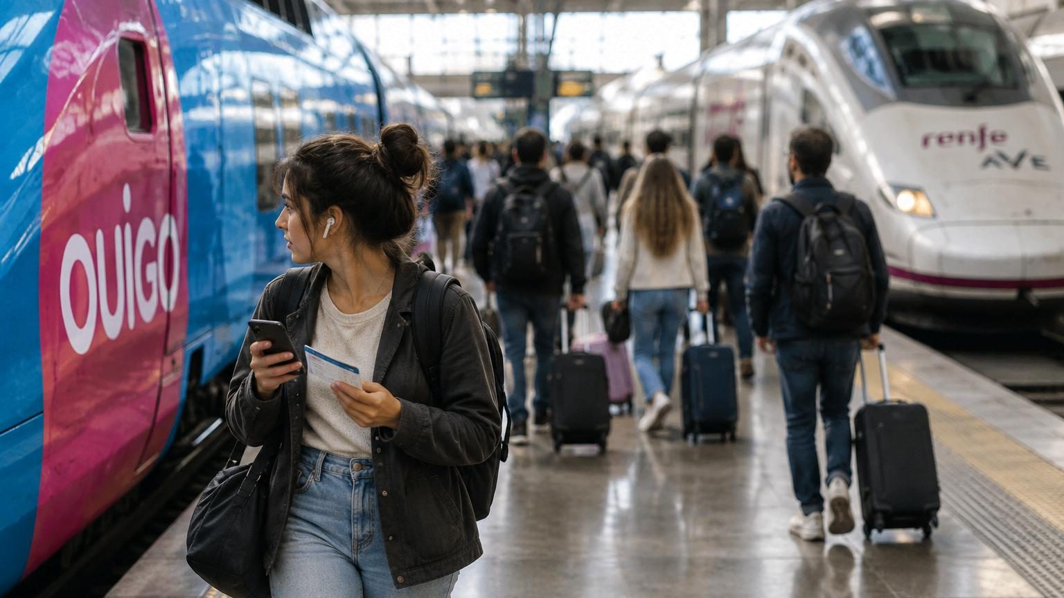 En Espagne, Ouigo gagne la guerre des prix du train à grande vitesse : 55,4 euros en moyenne entre Madrid et Barcelone, contre plus de 65 euros chez Renfe