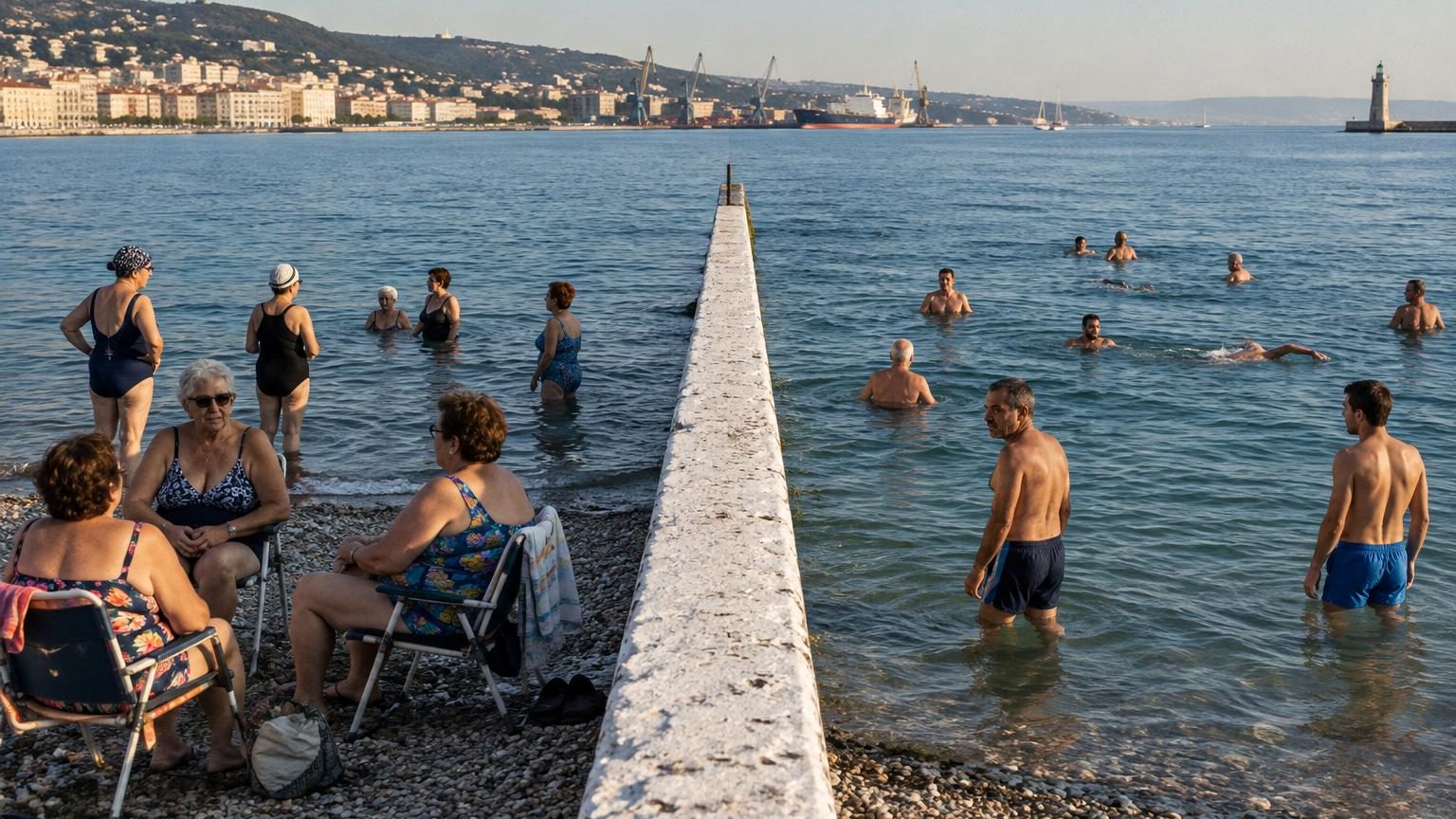 En Italie, à Trieste, El Pedocin est la dernière plage d'Europe où hommes et femmes sont séparés par un mur de béton de 2,7 mètres (entrée 1,20 euro)