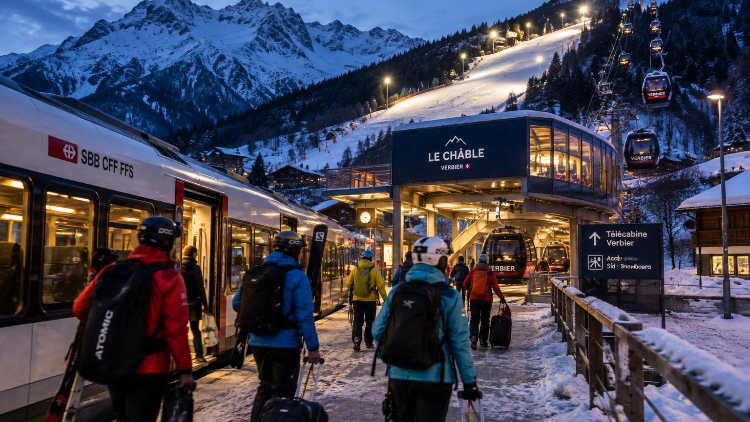 En Suisse, Verbier lance des trains directs le week-end depuis l'aéroport de Genève dès le 13 décembre, une nouvelle télémix et du ski nocturne gratuit