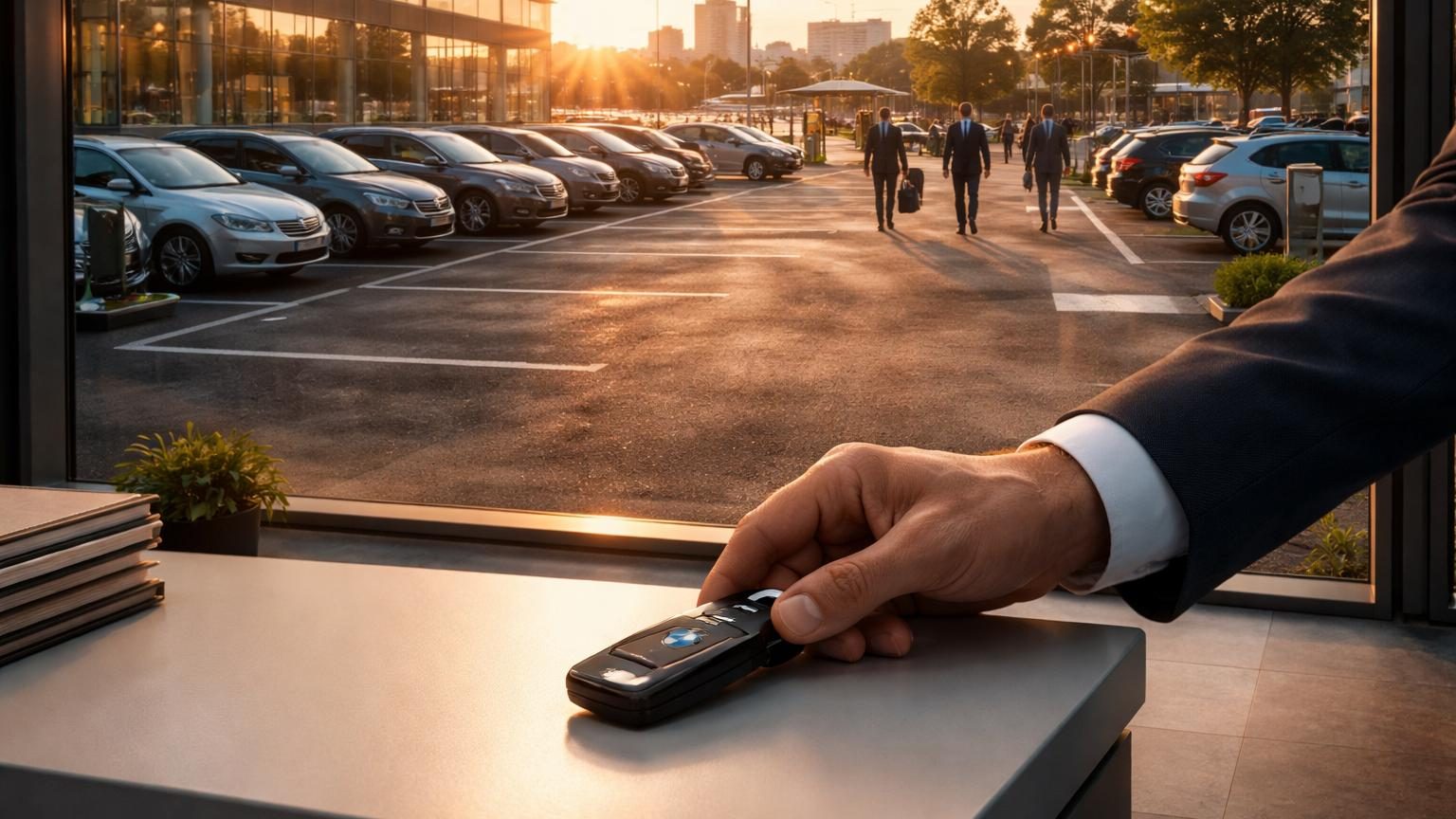 Une direction financière examine des données de réduction de flotte automobile sur son ordinateur, symbole de l'ajustement budgétaire des entreprises françaises.
