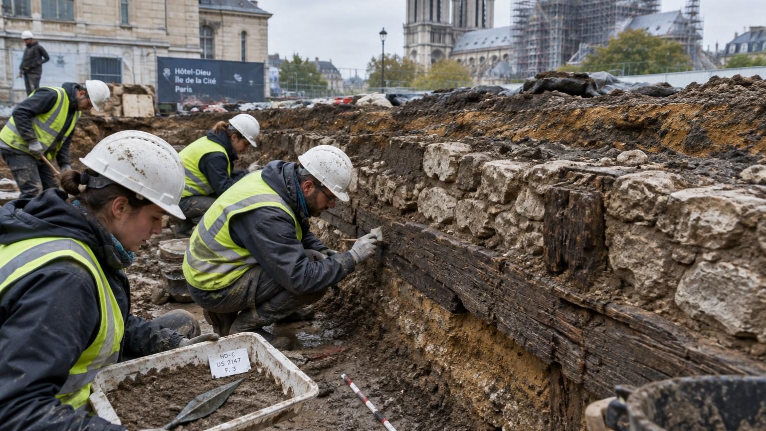 Paris : à l'Hôtel-Dieu, face à Notre-Dame, des archéologues ont peut-être retrouvé Lutèce, la ville gauloise conquise par Jules César