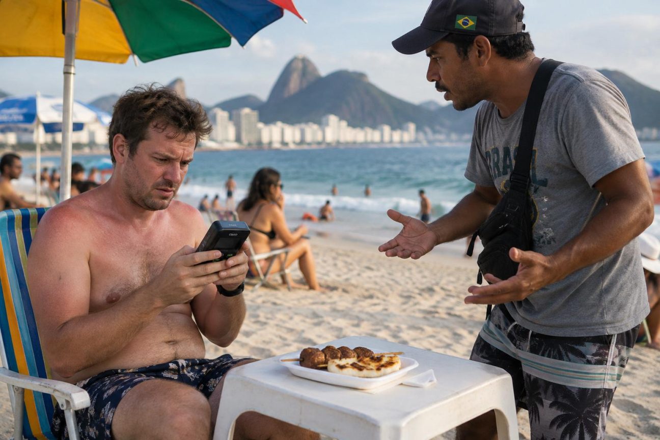 Un kebab payé 1 500 livres sur une plage de Rio : au Brésil, l'arnaque au terminal de paiement qui piège les touristes, et comment l'éviter