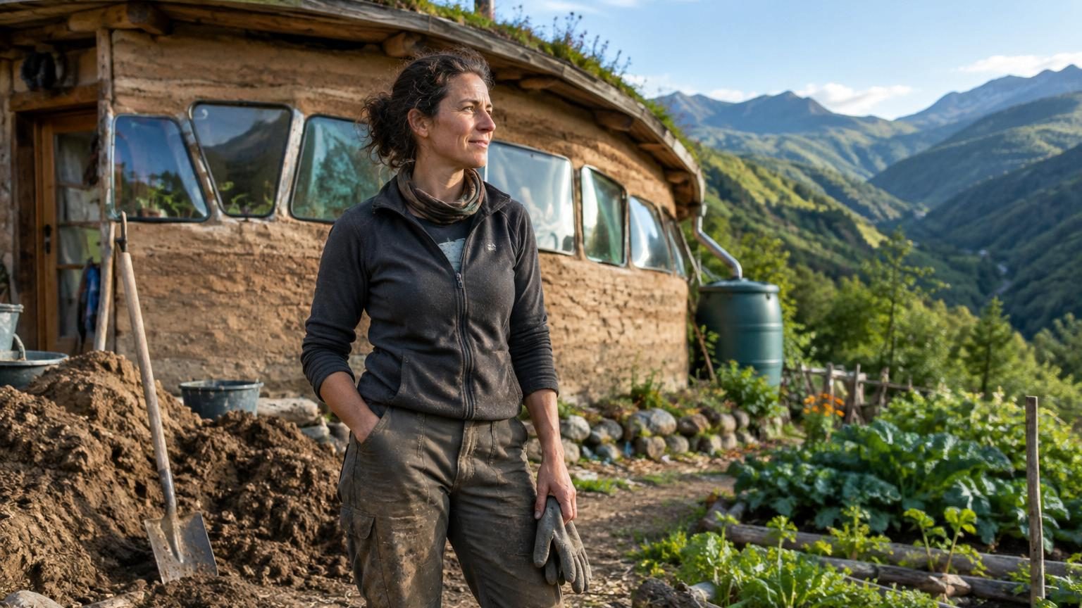12 pare-brise récupérés pour bâtir une maison en terre autosuffisante : à 38 ans, Mariana a quitté la ville pour la montagne sans un seul regret