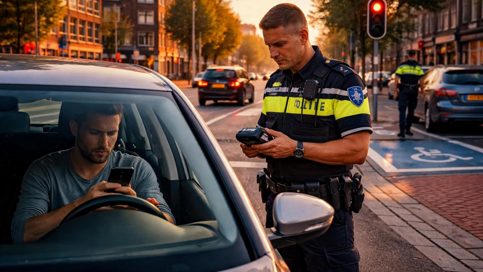 Tableau comparatif des amendes routières néerlandaises 2026 : montants détaillés pour téléphone, feu rouge, stationnement et excès de vitesse.