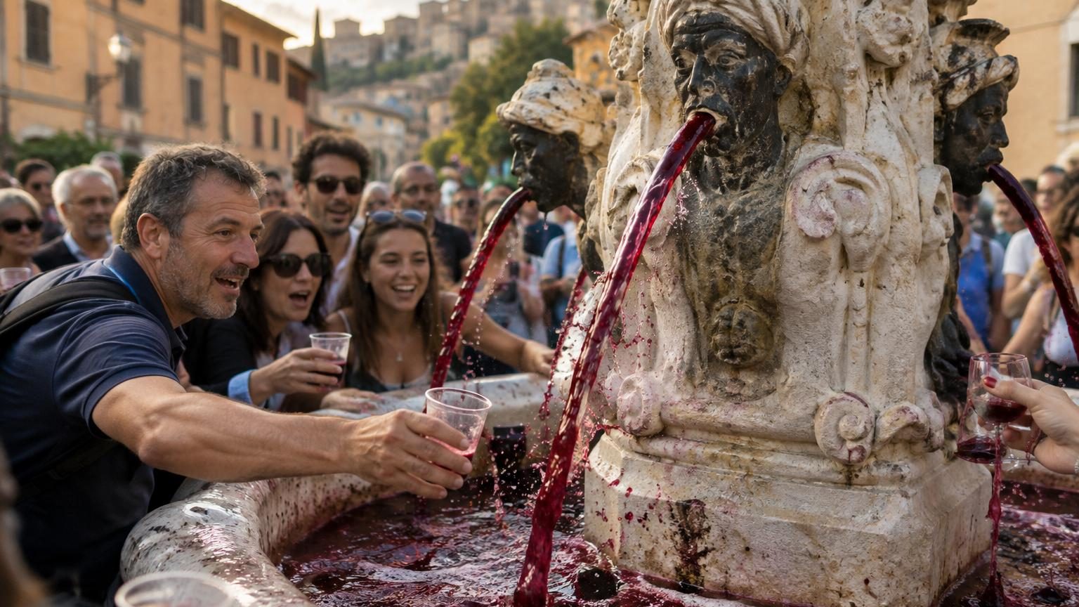 À 30 minutes de Rome, ce village fait couler du vin à la place de l'eau dans sa fontaine : voici le week-end où ça se produit