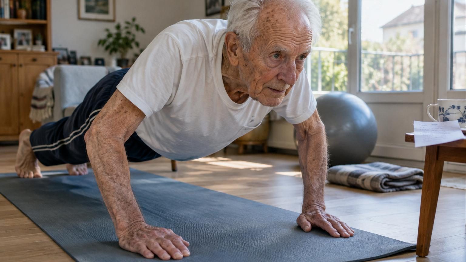 À 98 ans, il enchaîne 40 pompes par jour, du yoga et du Pilates : les habitudes qui le gardent en pleine forme