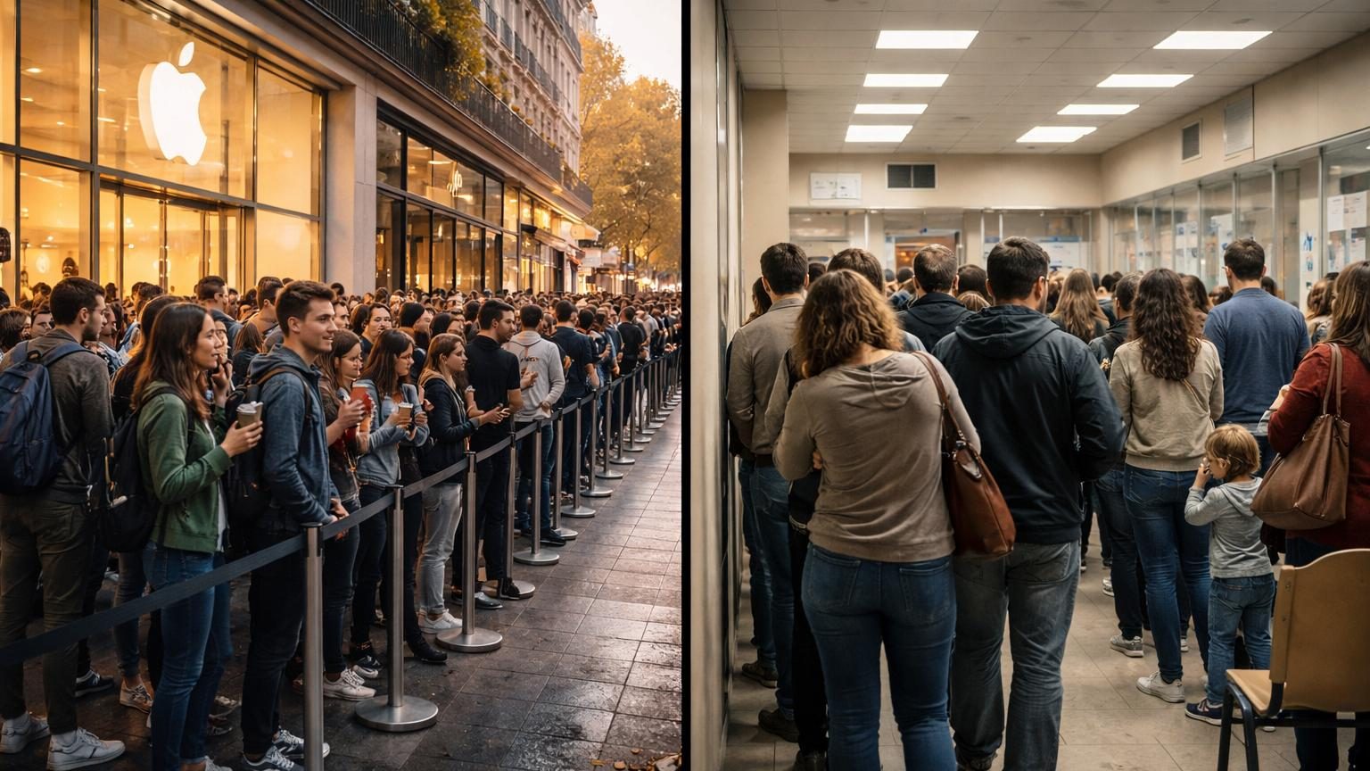 Attendre 2 heures pour un iPhone sans broncher mais fulminer 20 minutes à la préfecture : la psychologie explique pourquoi