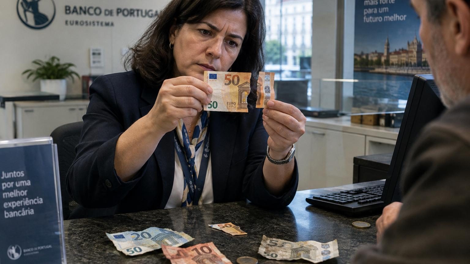 Billet déchiré, taché ou abîmé : la règle de la moitié qui permet de le faire échanger gratuitement à la banque centrale au Portugal