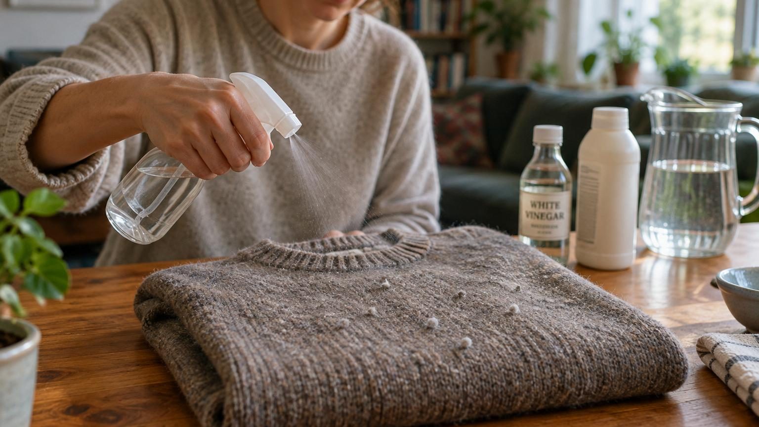 Bouloches sur vos pulls : ce spray maison à 3 ingrédients les fait disparaître sans produit chimique ni dépense