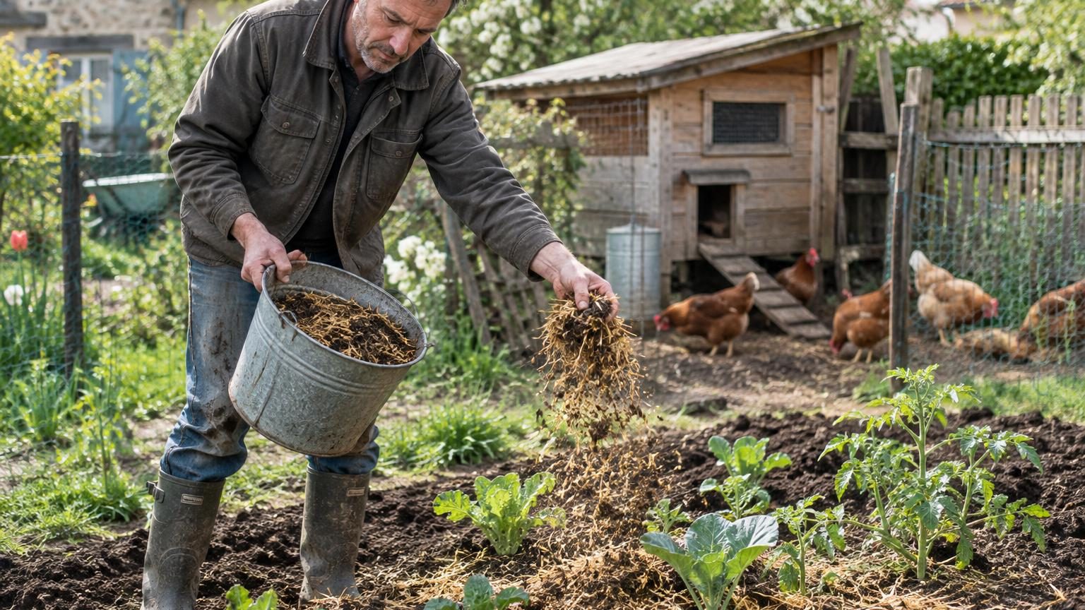 Ce déchet du poulailler que tout le monde jette vaut de l'or au potager dès le printemps