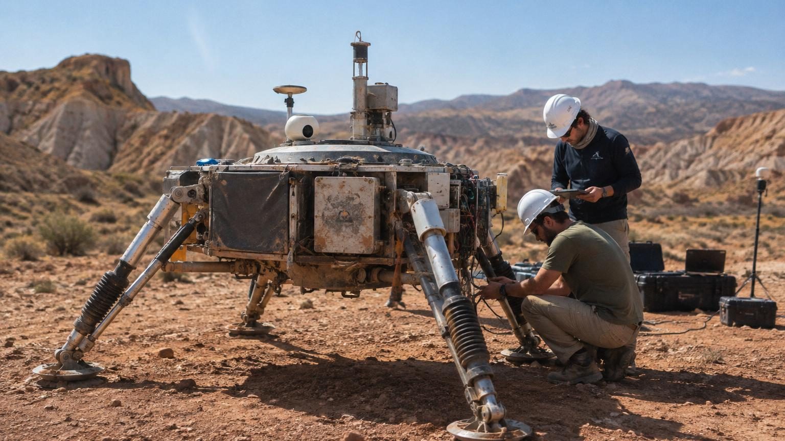 Ce désert espagnol devient Mars le temps d'un essai : les quatre pattes testées jeudi se poseront sur la planète rouge en 2028