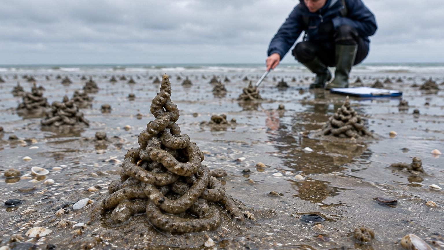 Ces étranges tours sur le sable intriguaient les scientifiques depuis 100 ans : des vers en sont les auteurs, voici comment ils les construisent
