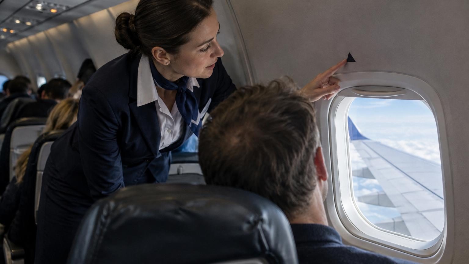 Ces petits triangles noirs collés dans l'avion : une hôtesse de l'air révèle enfin à quoi ils servent
