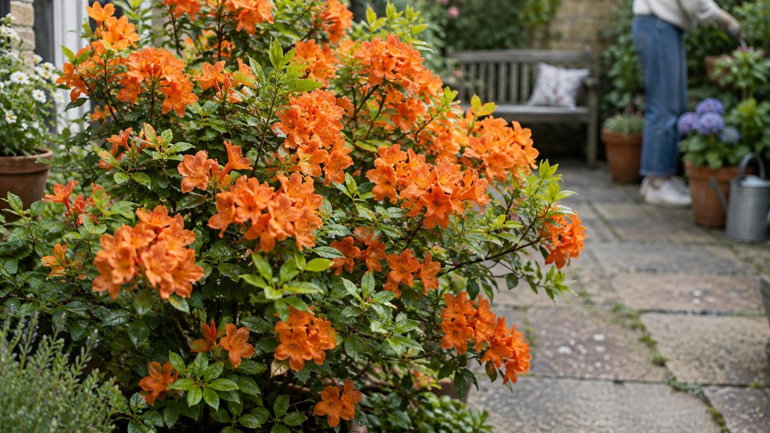 Cet arbuste compact fleurit en orange de mai à l'automne : le sauveur des petits jardins sans entretien