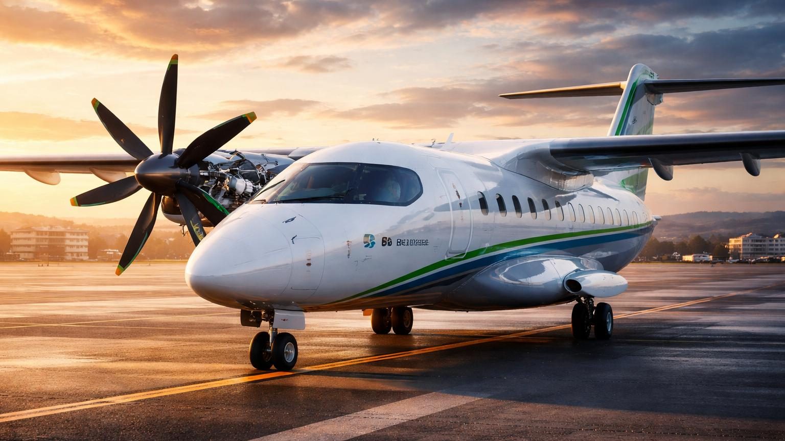 Avion hybride régional français en vol de présentation, montrant la configuration aérodynamique avec moteur Safran et intégration des systèmes électriques pour réduction des émissions.
