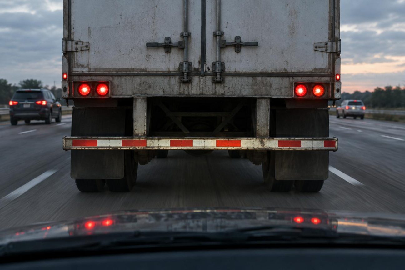 Cette barre métallique à l'arrière des camions n'est pas un pare-chocs : voici son véritable rôle