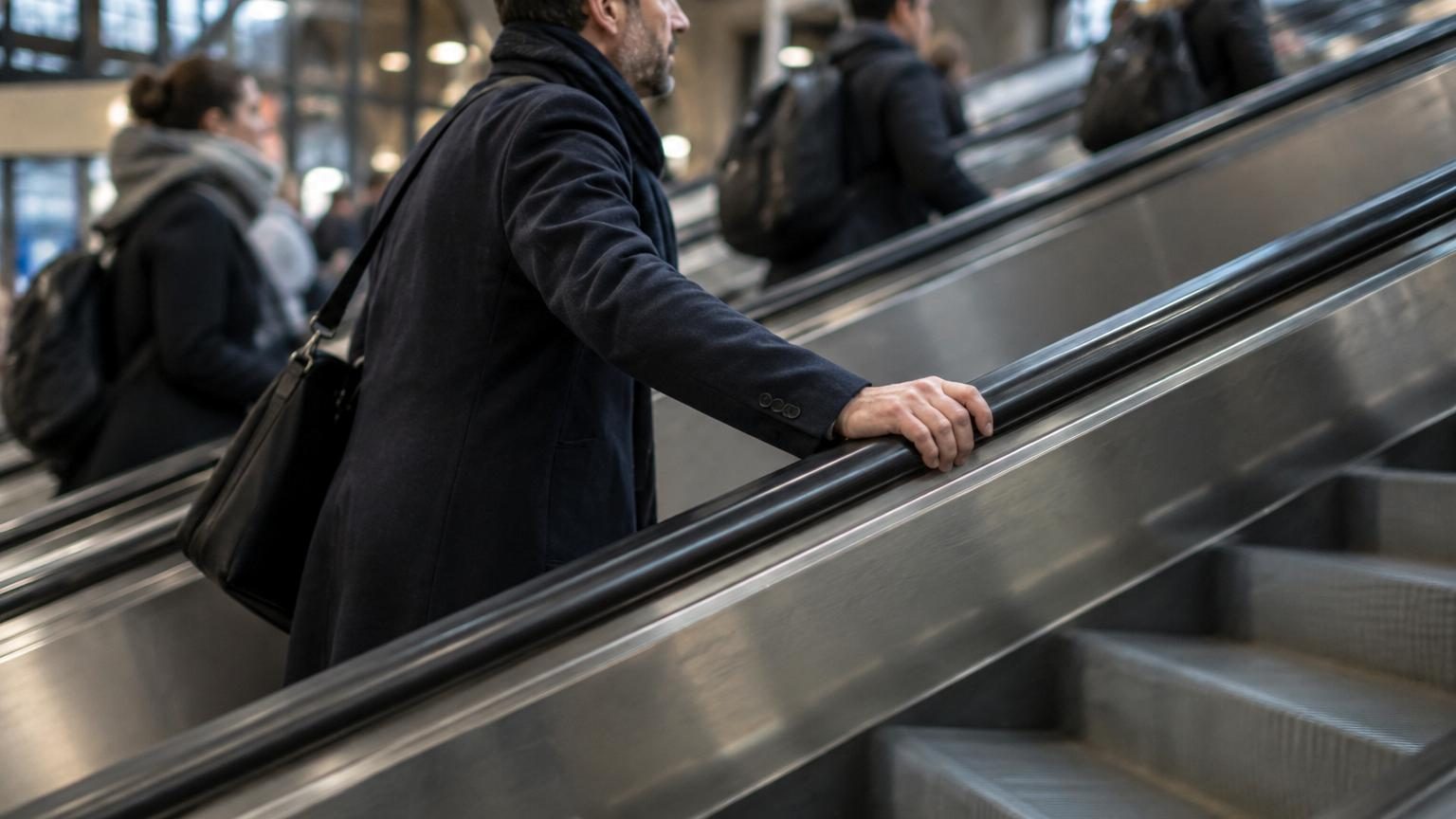 Chaque escalator cache une fonction de sécurité que presque personne ne connaît : la main courante avance un peu plus vite que les marches