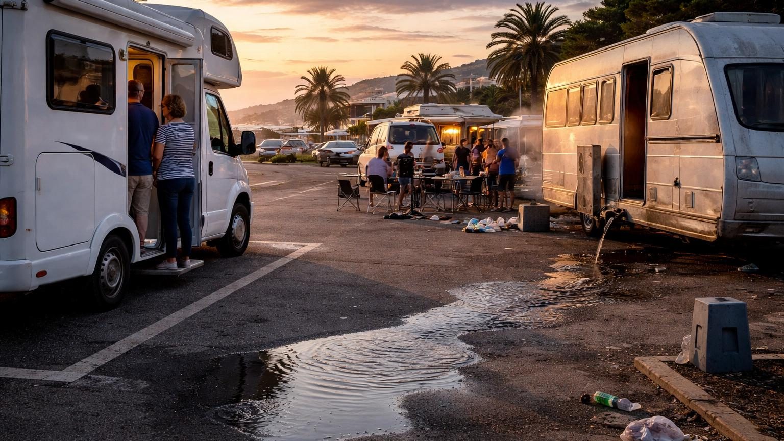 Choqués, deux camping-caristes bordelais racontent vidanges sauvages et musique à fond sur les aires gratuites d&rsquo;Espagne et du Portugal