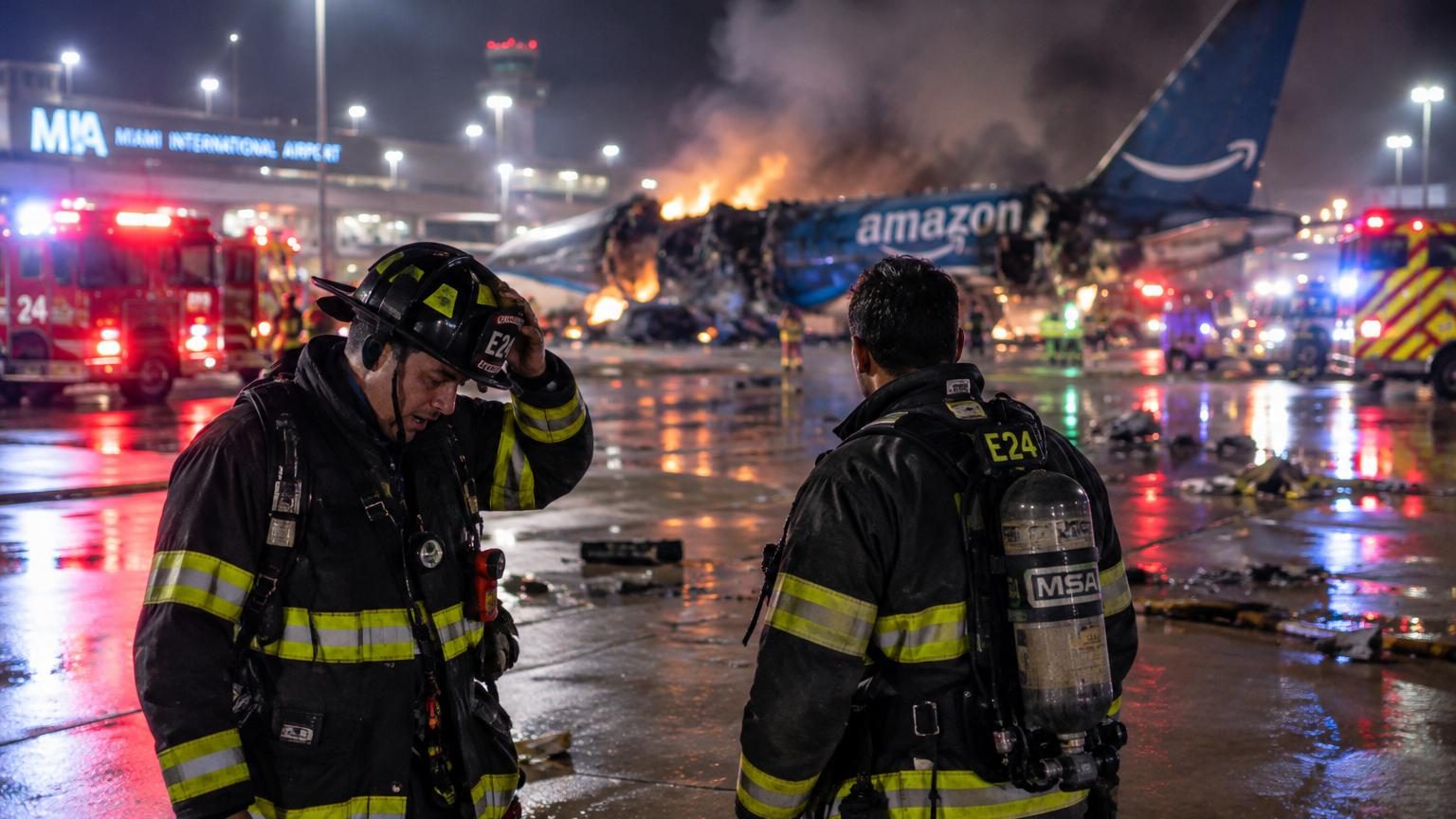 Crash de l&rsquo;avion-cargo d&rsquo;Amazon à Miami : les pilotes ignoraient un élément clé avant le décollage, cinq morts