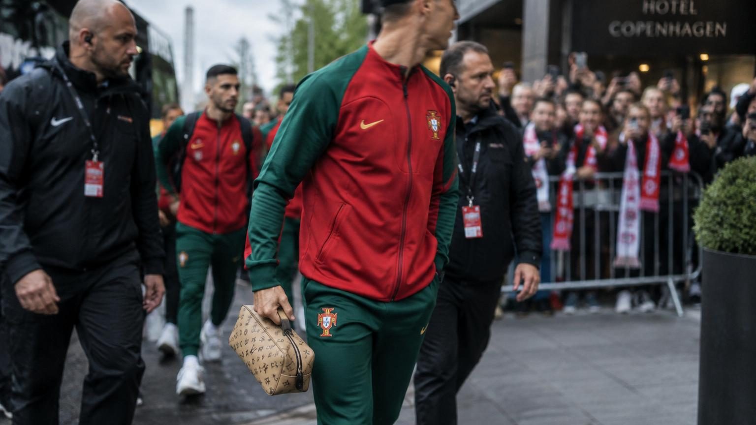 Cristiano Ronaldo débarque au Danemark avec une simple trousse de toilette Gucci à 1 200 € : ce n&rsquo;est pas un hasard