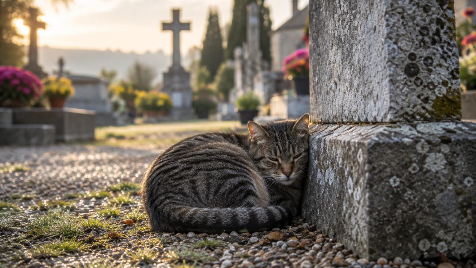 Depuis la mort de son maître, ce chat revient chaque jour près de sa tombe : dans le village, personne ne comprend pourquoi il refuse de partir