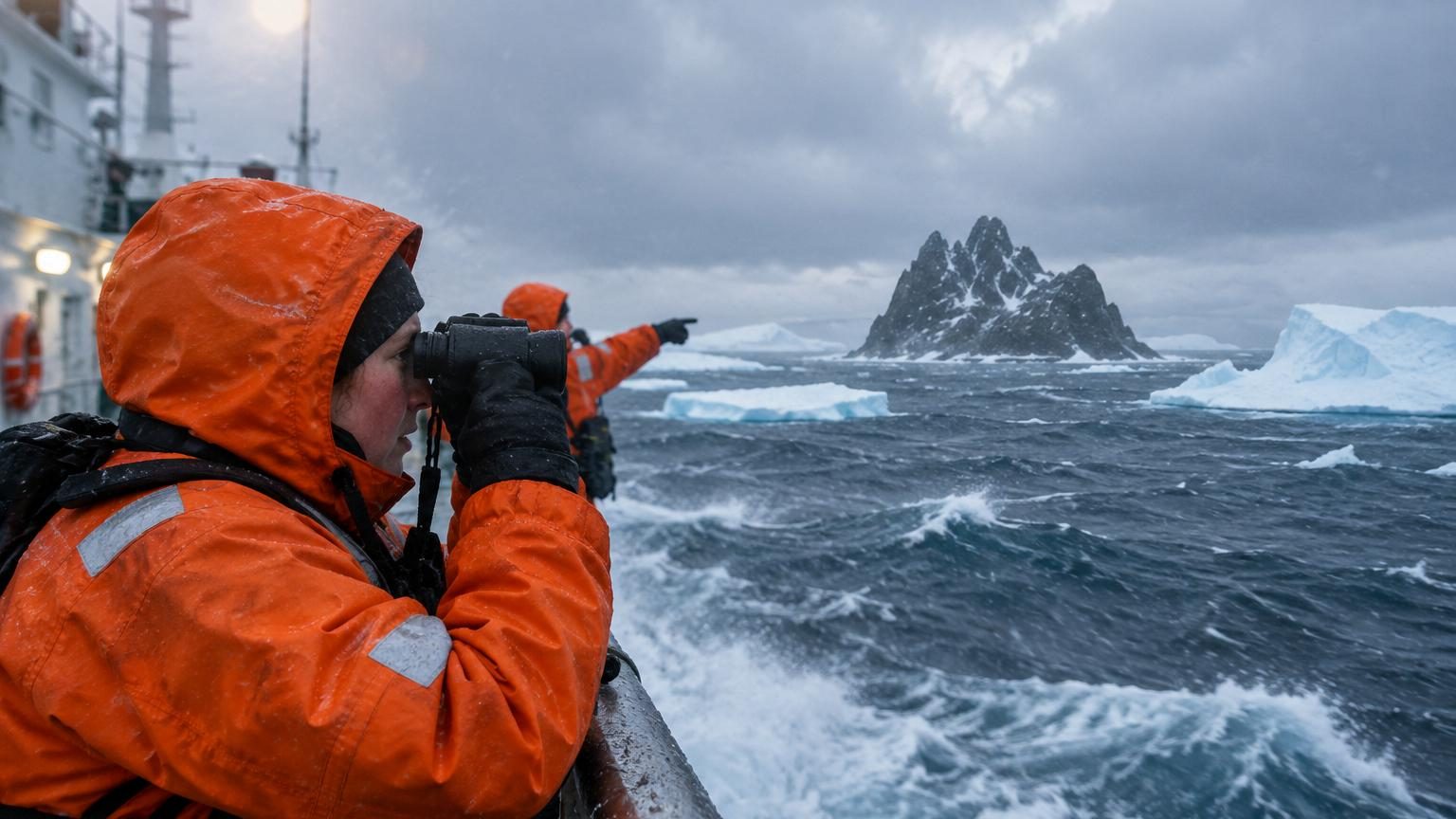 Déroutés par une violente tempête, des chercheurs tombent sur une petite île qui ne figurait sur aucune carte
