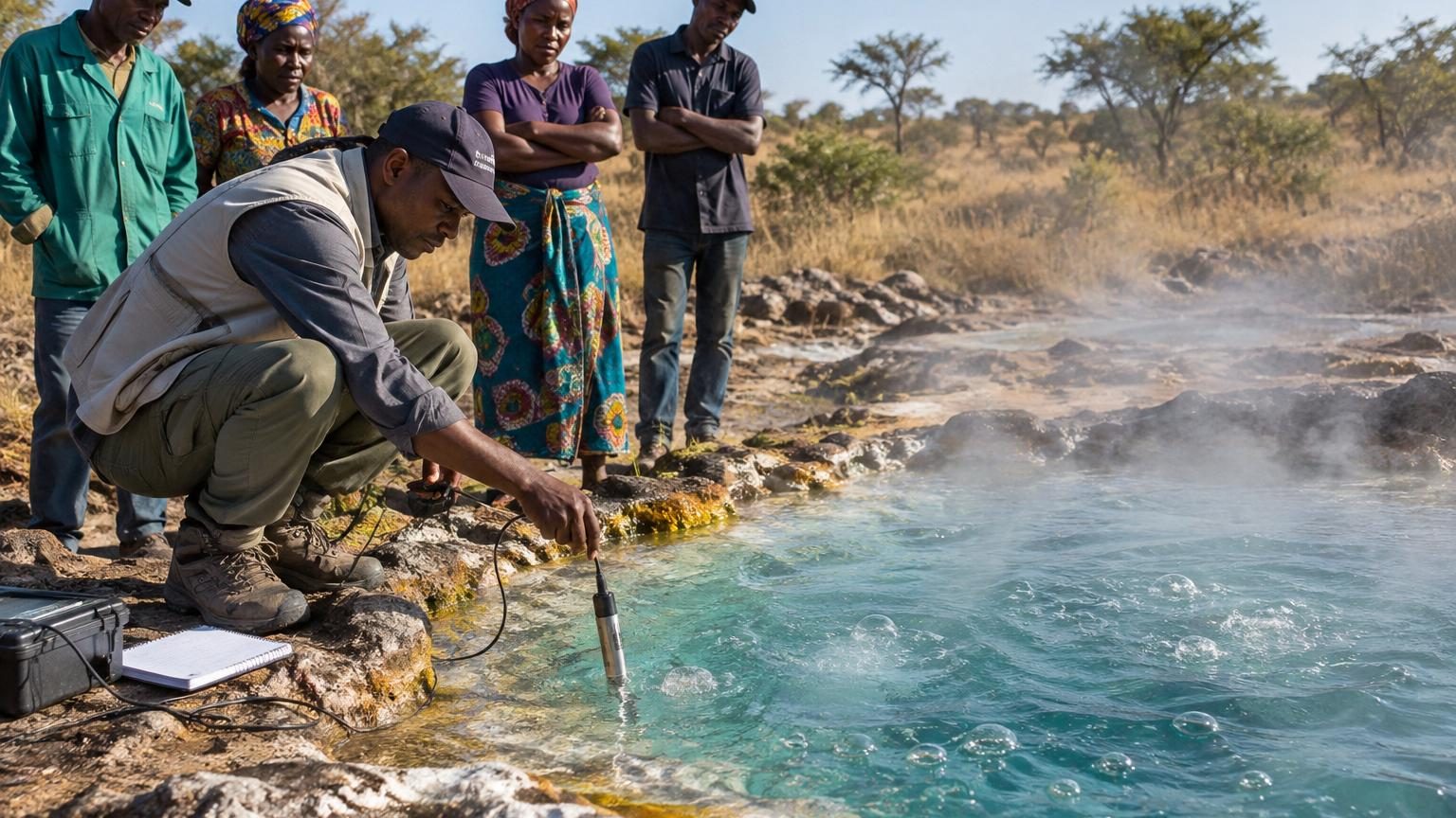 Des bulles de gaz dans des sources chaudes de Zambie : les scientifiques y voient la naissance possible d’une nouvelle frontière de plaques sous l’Afrique