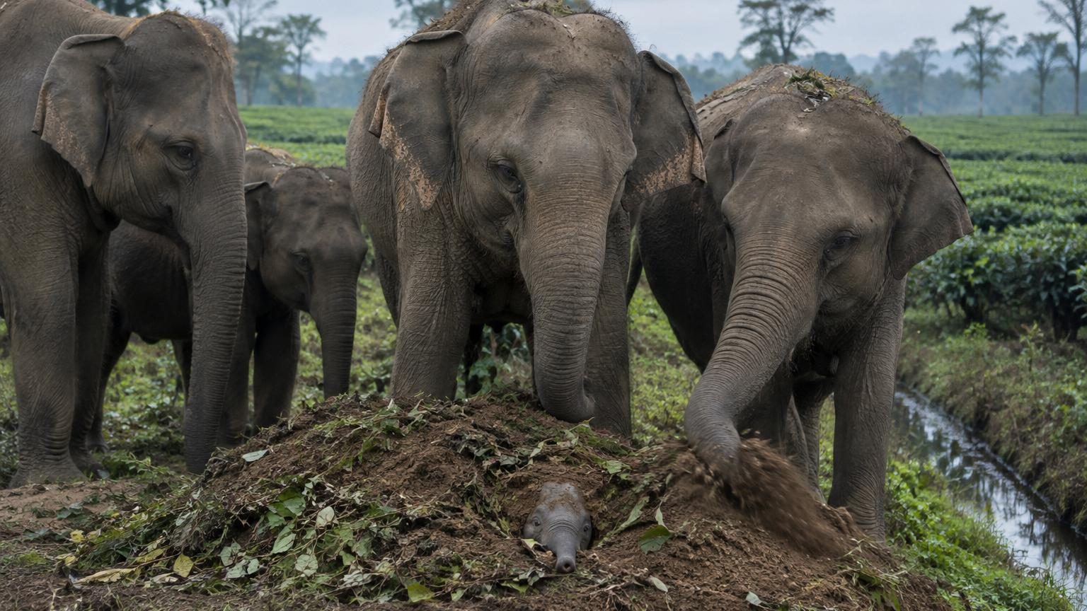Des chercheurs observent 5 éléphanteaux enterrés en Inde : ce que font les éléphants d'Asie avec leurs petits défunts