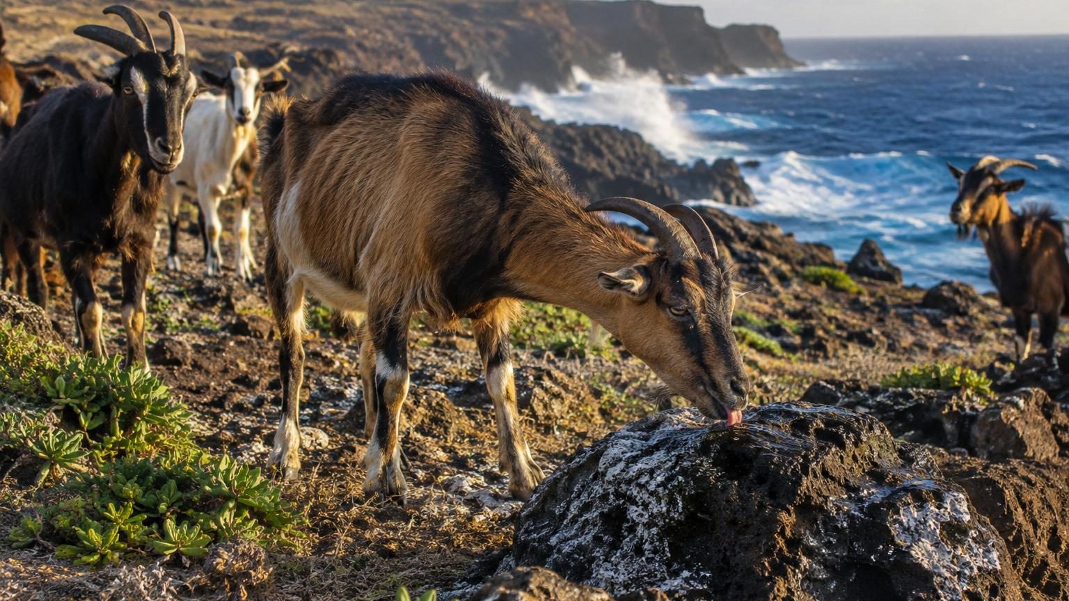Des chèvres survivent depuis plus de 200 ans sur une île sans eau douce : voici ce qu'elles boivent pour tenir