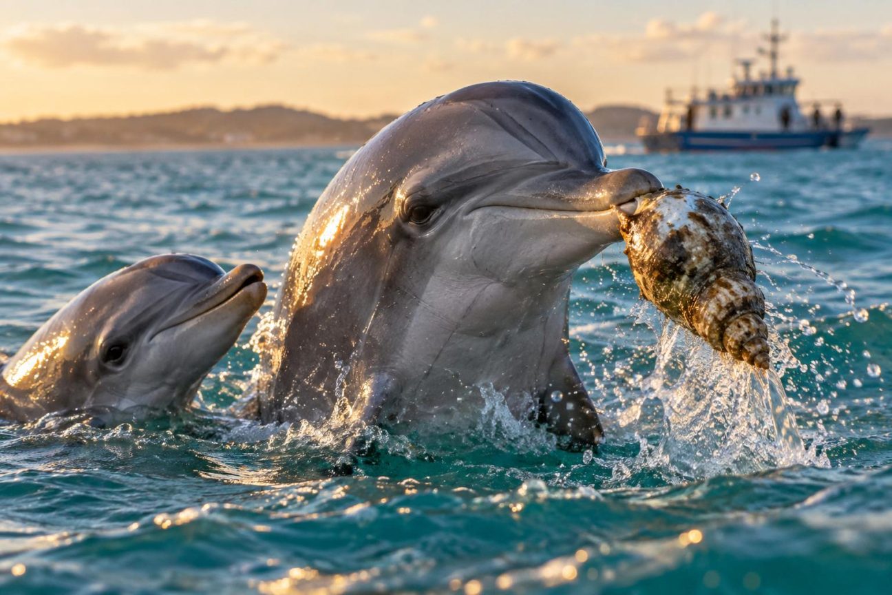 Des dauphins filmés pour la première fois en train de pêcher avec des coquillages : voici comment ils s'y prennent