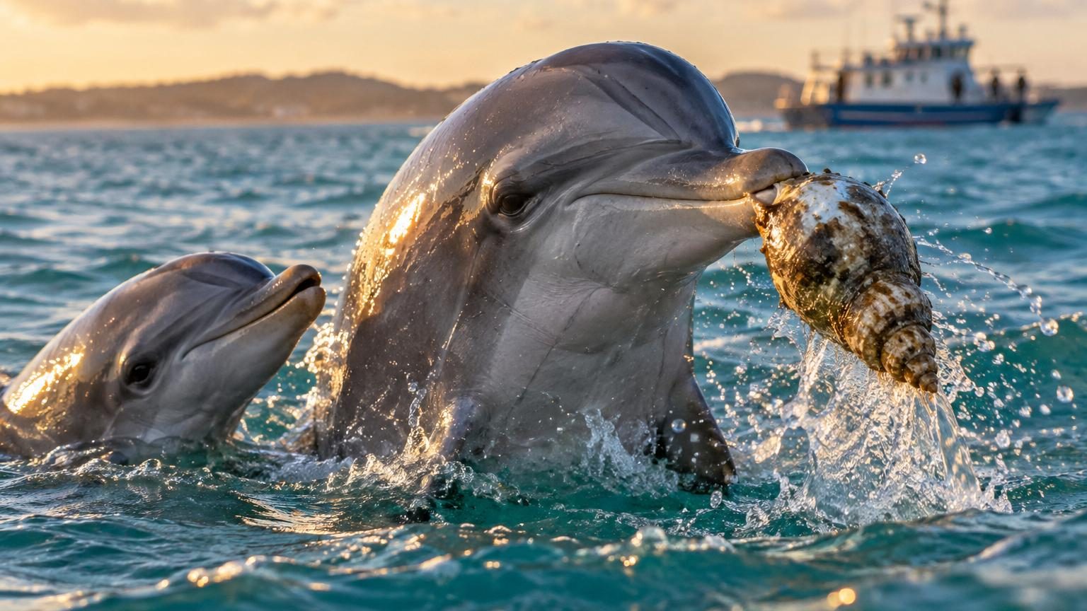 Des dauphins filmés pour la première fois en train de pêcher avec des coquillages : voici comment ils s'y prennent