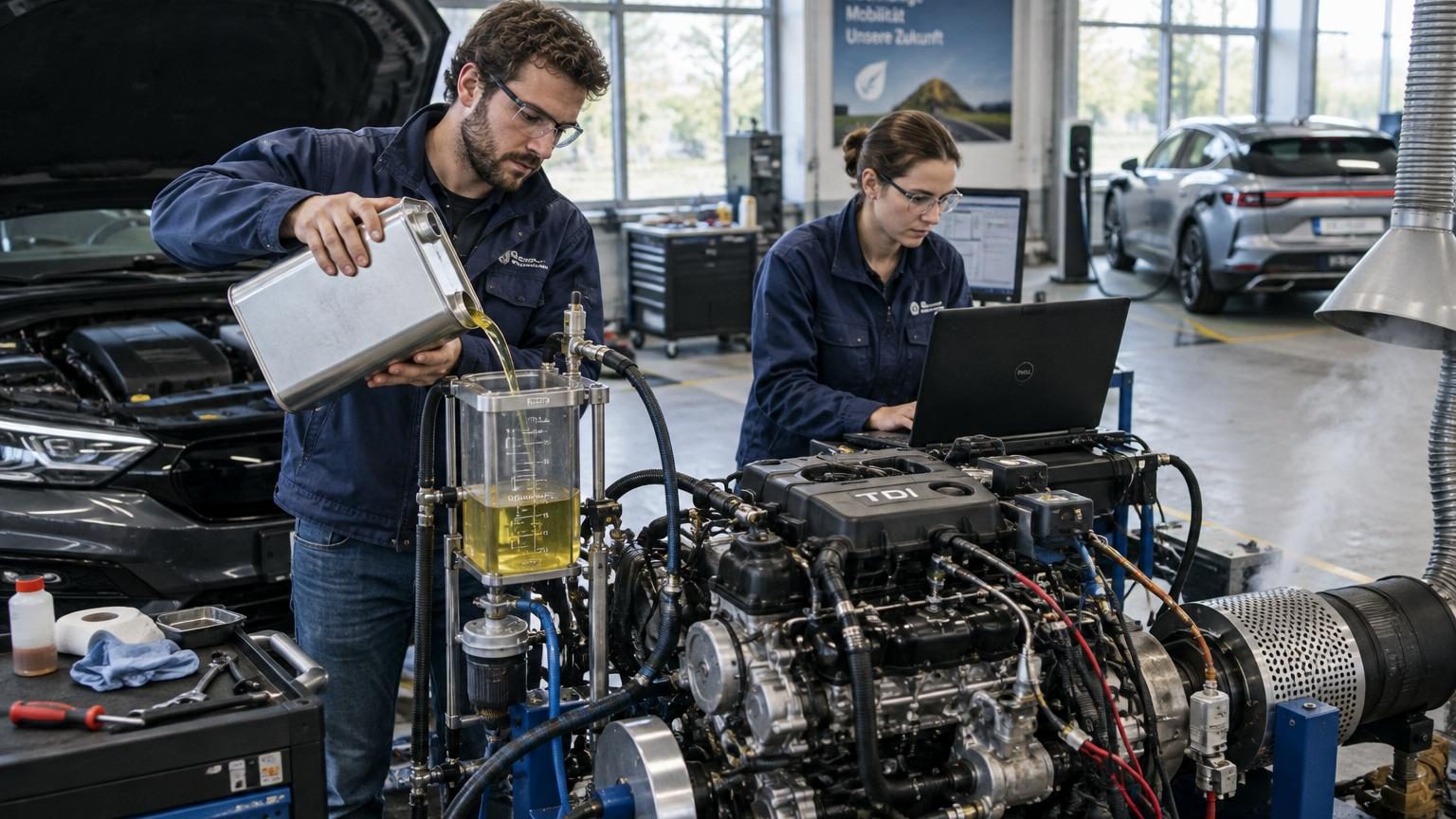 Des ingénieurs font tourner un moteur diesel à l'huile de colza : ce qui change vraiment pour l'avenir des voitures électriques
