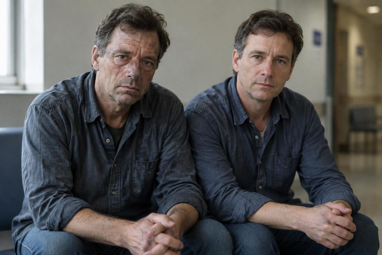 Des jumeaux identiques photographiés côte à côte : l'un fumait, l'autre non, et le visage trahit tout