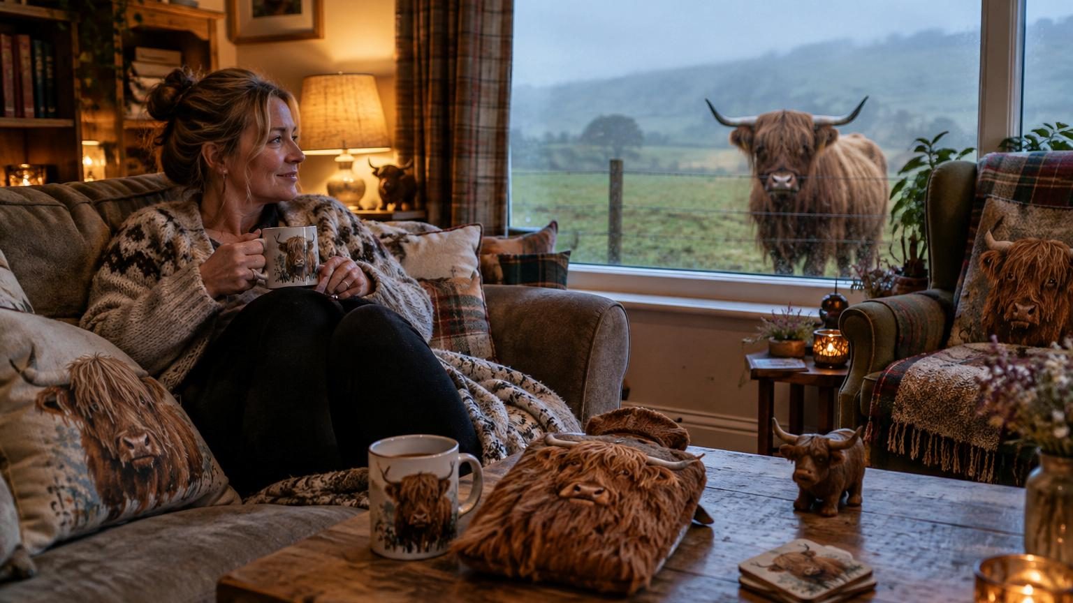 Des mugs aux bouillottes, cette vache écossaise à longs poils est partout : voici pourquoi elle est devenue la star de nos maisons