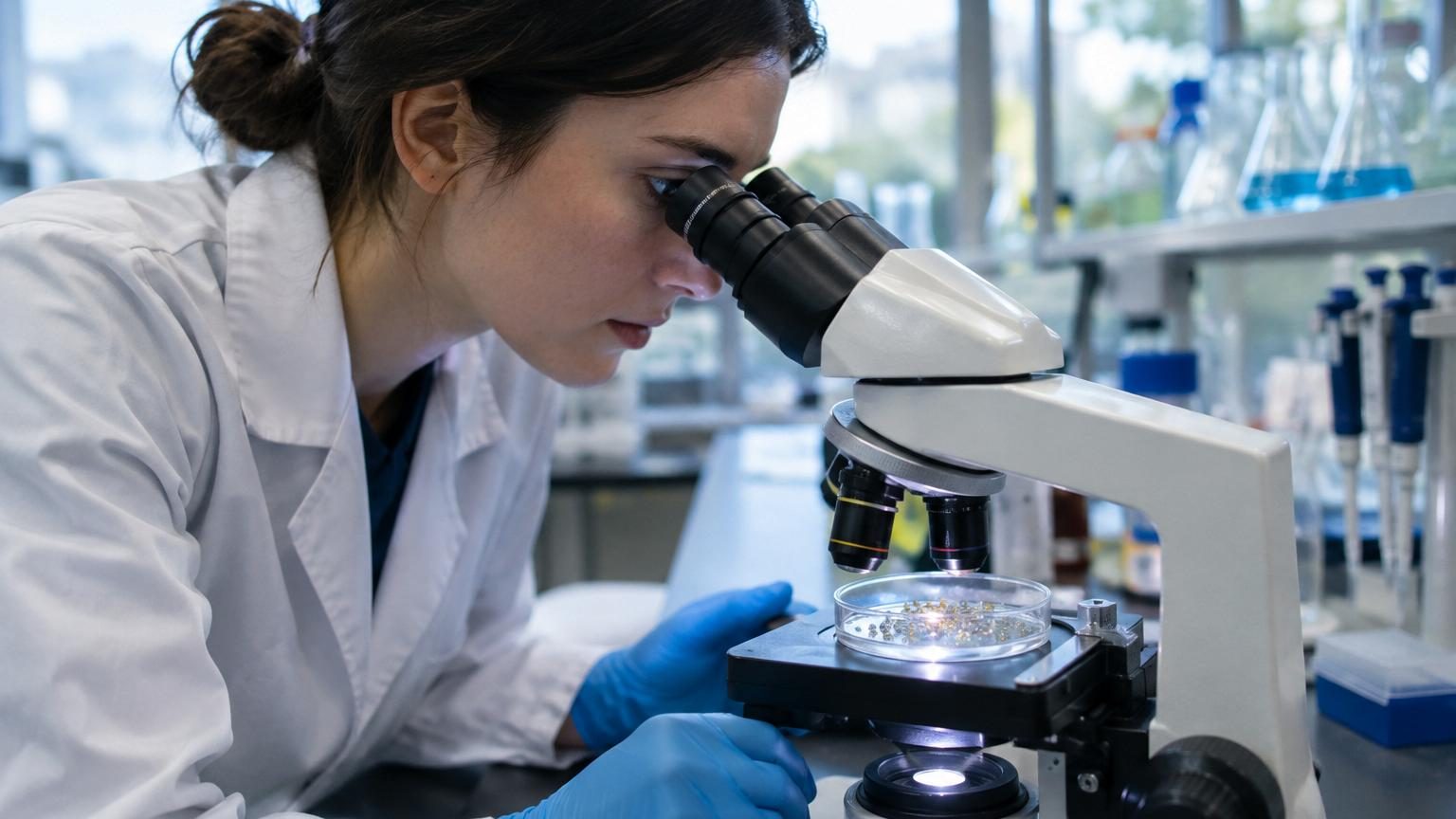 Représentation scientifique d'une cellule synthétique SpudCell avec ses molécules constituantes colorées, encapsulée dans une structure artificielle translucide.