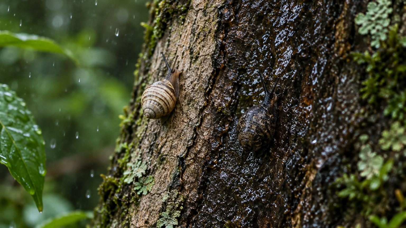 Deux escargots deviennent invisibles sous la pluie : ce camouflage naturel à énergie zéro inspire déjà les technologies