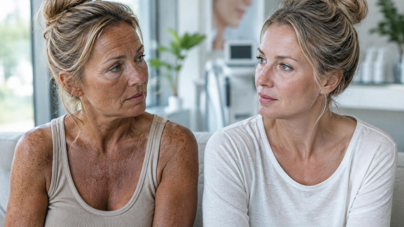Deux jumelles identiques, un seul visage marqué : l&rsquo;une s&rsquo;est bien plus exposée au soleil toute sa vie, le résultat est saisissant