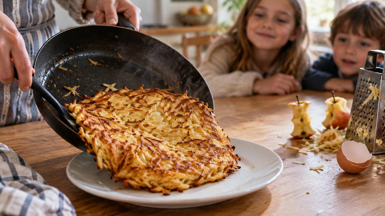 Deux pommes râpées et un seul œuf : le dessert à la poêle prêt en quelques instants qui ravit toute la famille