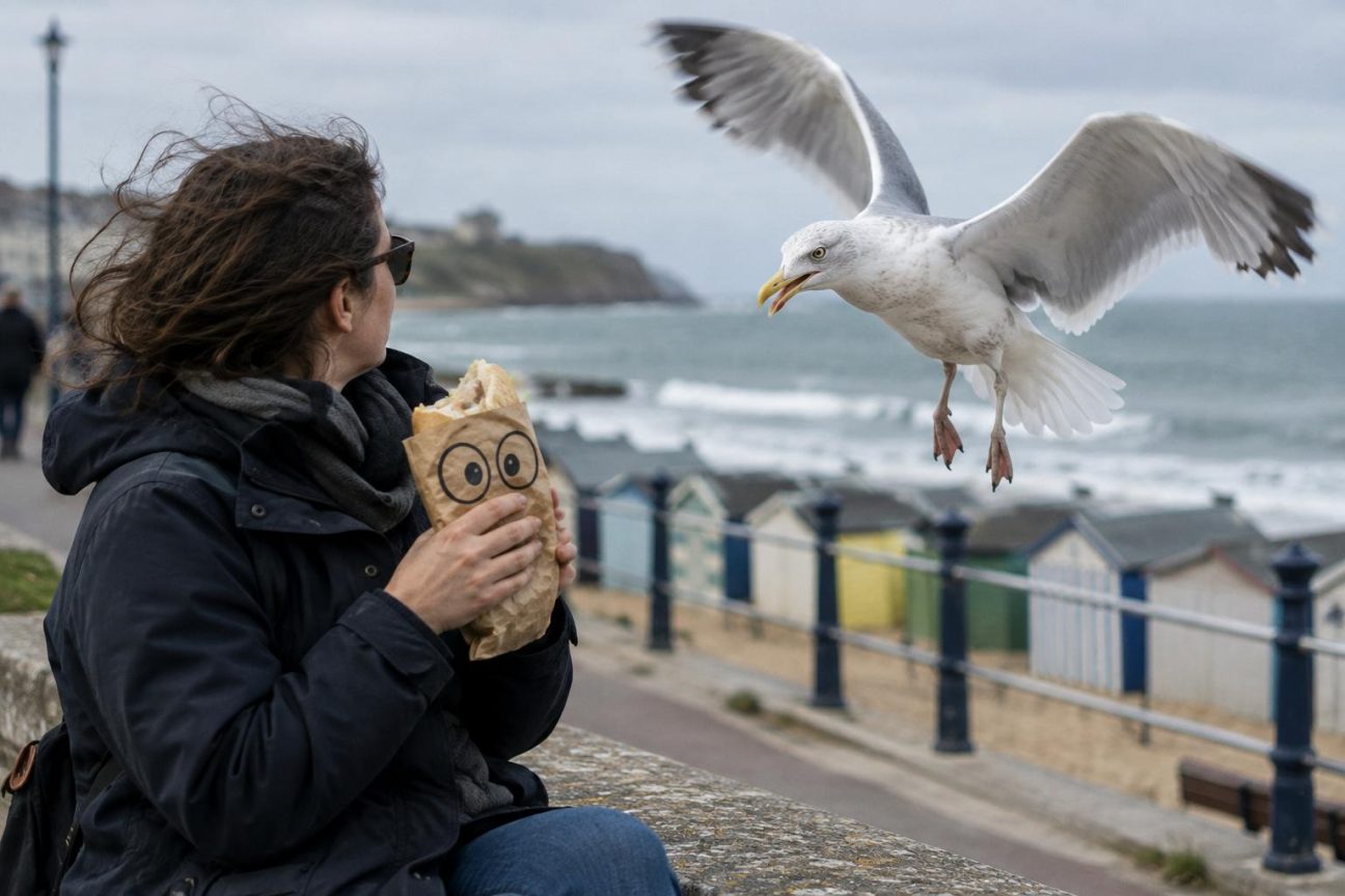 Deux yeux dessinés sur votre sandwich : la méthode étonnante qui ferait fuir les mouettes voleuses de nourriture
