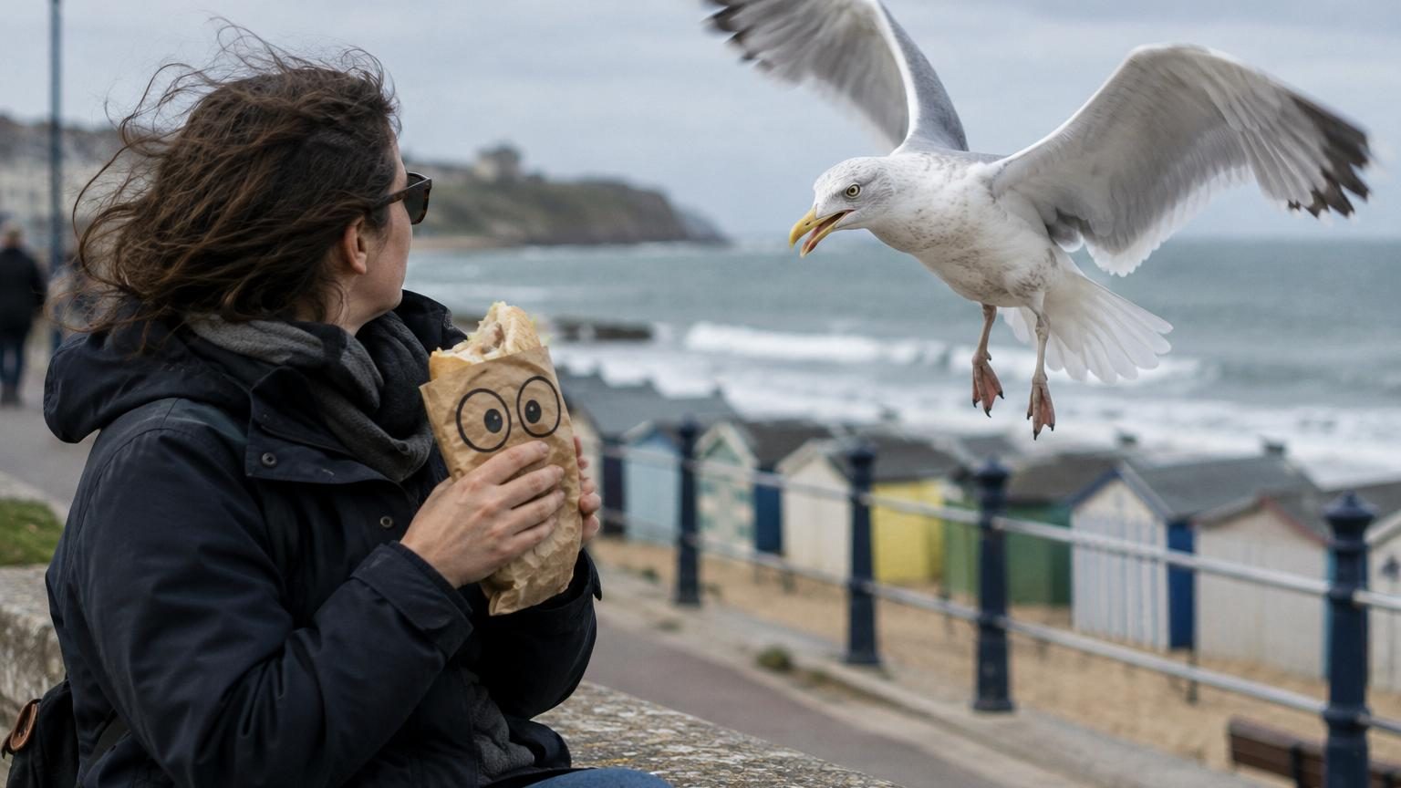Deux yeux dessinés sur votre sandwich : la méthode étonnante qui ferait fuir les mouettes voleuses de nourriture