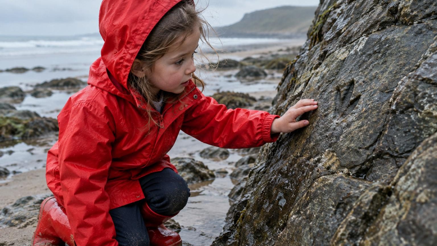 Elle a 4 ans et se promène sur une plage galloise : l’empreinte qu&rsquo;elle repère dans la boue dormait là depuis 220 millions d&rsquo;années