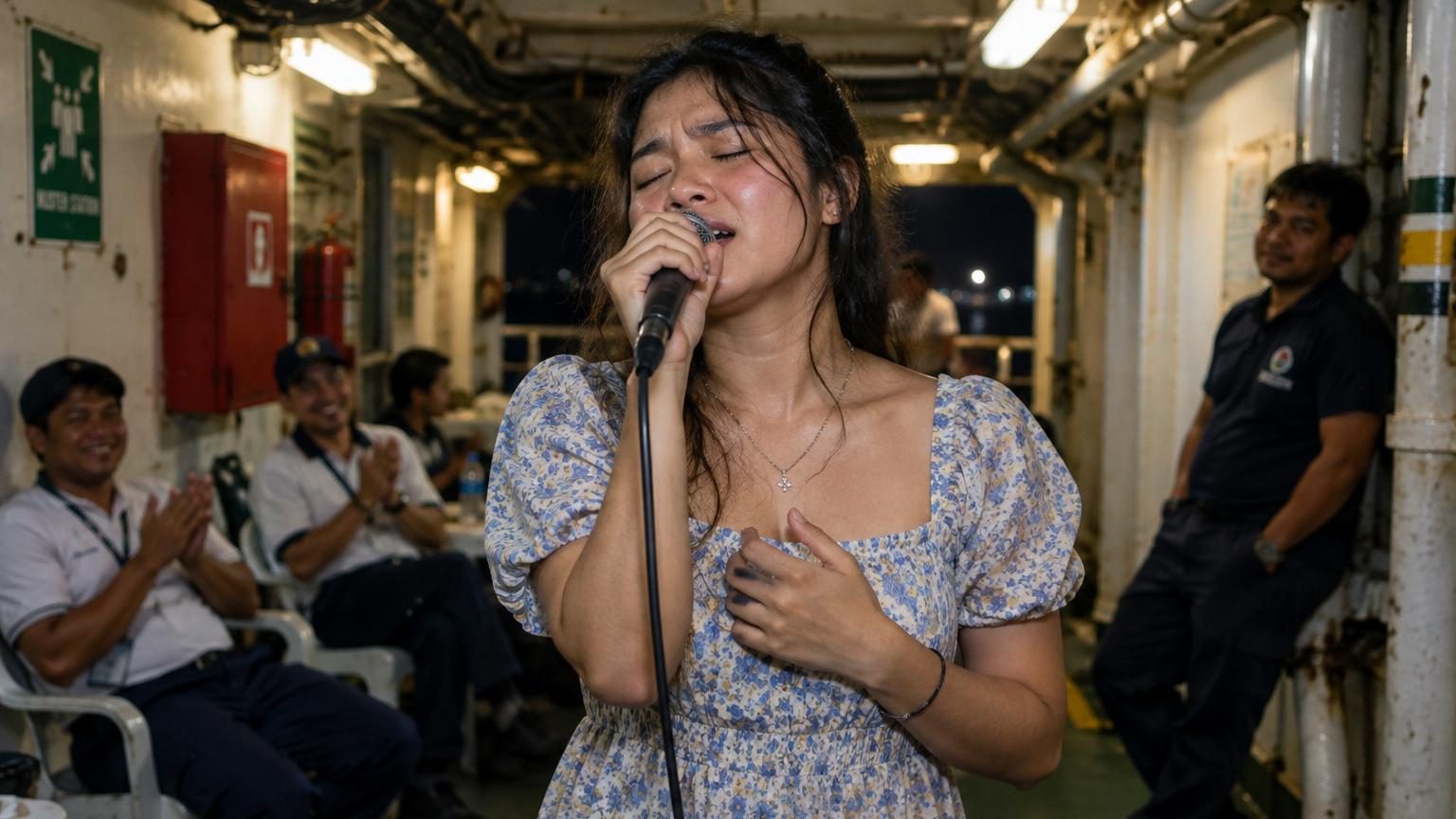 Elle chante chaque soir devant des centaines de passagers : voici ce qui se passe vraiment sous le pont d&rsquo;un bateau de croisière
