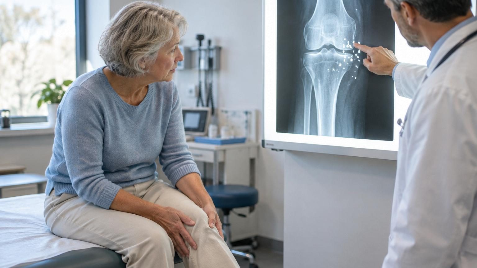Elle consulte pour des douleurs persistantes aux genoux à 65 ans : la radiographie révèle des dizaines de fragments brillants