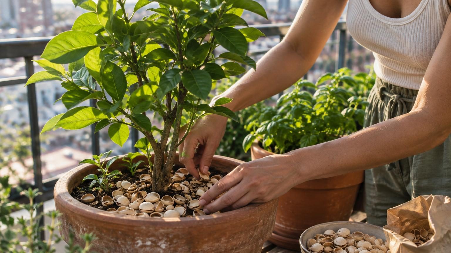 Elle garde les coques de pistaches au lieu de les jeter : ce qu'elle en fait sauve ses plantes en été, « les racines respirent beaucoup mieux »